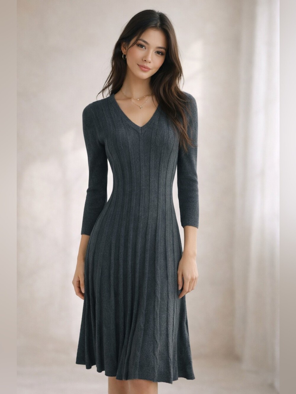 Beautiful Nine West sweater dress - charcoal - small